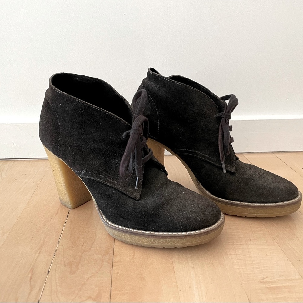 J crew suede heeled boots